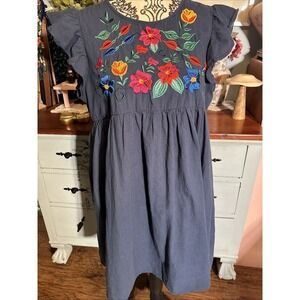 ROMWE Embroidered Cotton summer dress size XL. Knee Length Fully Lined